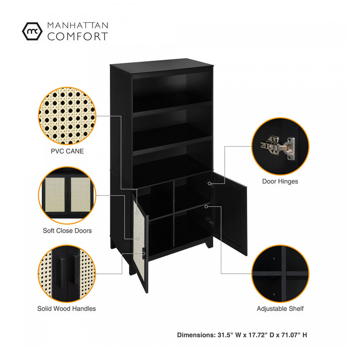 Ensemble de salon Sheridan style milieu du siecle 4 pieces en noir