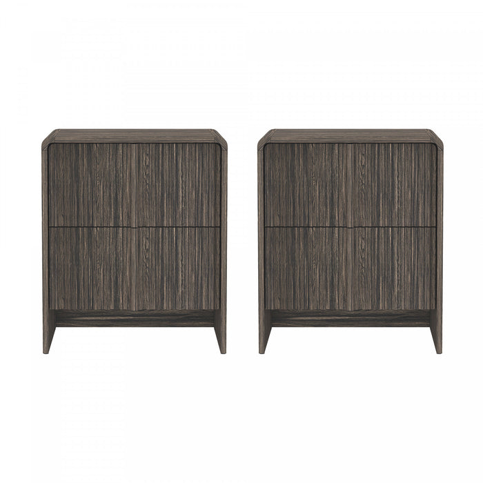 Table de nuit contemporaine Novara 56 cm en noyer Jacobean (2 tiroirs)