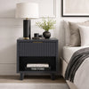 Elara Contemporary 18" Solid Wood Nightstand in Charcoal Gray (1-Drawer) | Table de nuit contemporaine Elara 18" en bois massif gris charbon (1 tiroir)