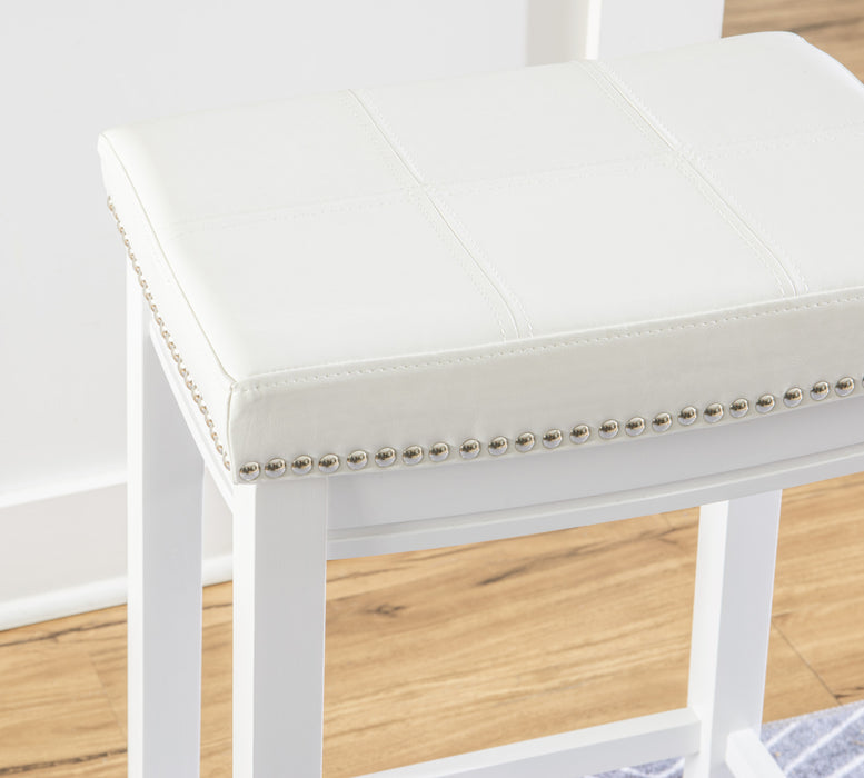 Tabouret Claridge de hauteur comptoir en tissu et sans dossier - blanc