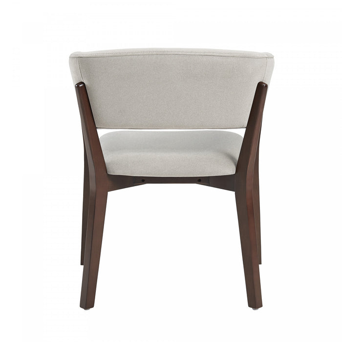 Fauteuil Blake moderne en faux mohair avec accoudoirs en bois, coloris grege - Lot de 2
