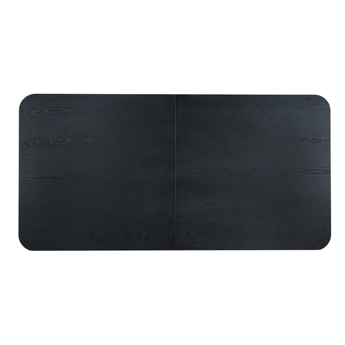 Table a manger industrielle moderne Jett 63 pouces avec base piedestal MDF et fer, noir