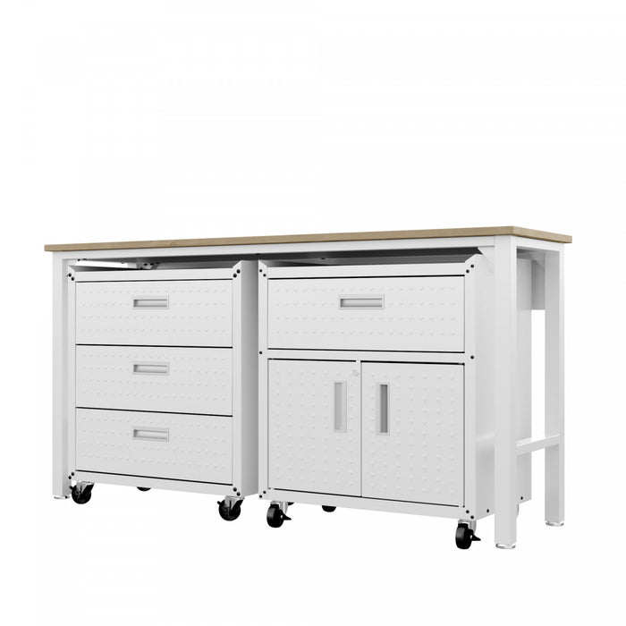 Ensemble de garage moderne Fortress 3 pieces en blanc