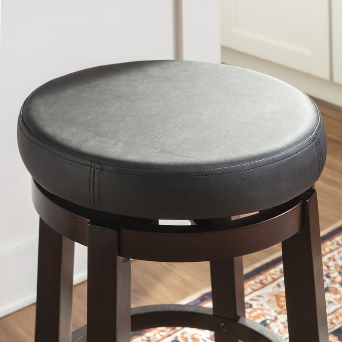 Tabouret Maya de hauteur comptoir en similicuir - noir
