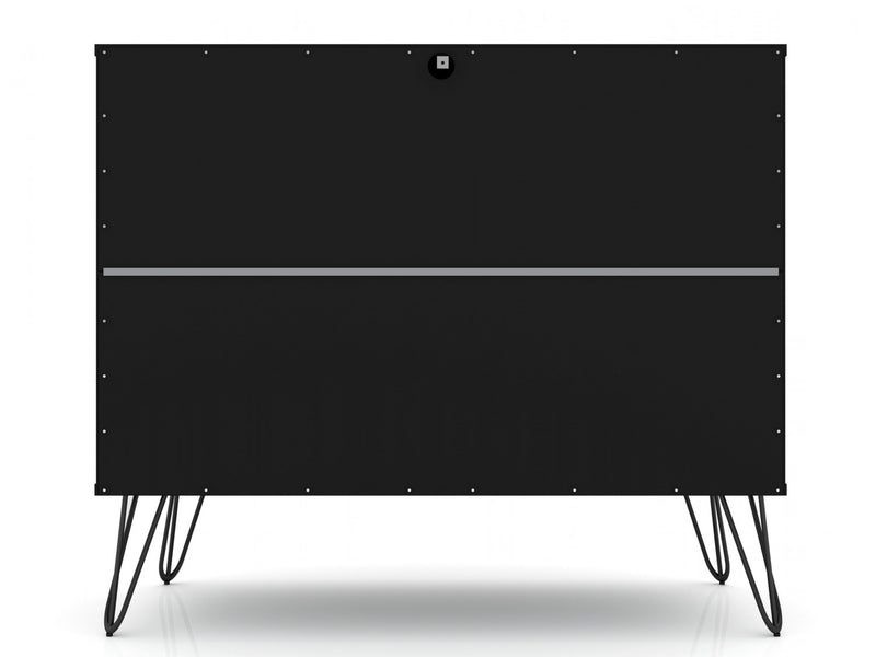 Commode Rockefeller Mid-Century Modern 89 cm en noir (3 tiroirs) – Lot de 2