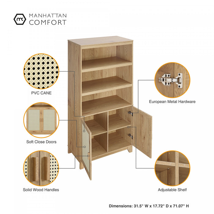 Ensemble de salon Sheridan Mid-Century Modern 4 pieces en bois naturel