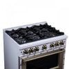 Forno Ambassador 36" Dual Fuel Range in White, 6 Sealed Burners, 5.2 cu.ft. Oven - FFSGS6199-36CPWHT | Cuisiniere double combustible Ambassador de 36 po, blanche, 6 bruleurs scelles, 5,2 pi³ – FFSGS6199-36CPWHT