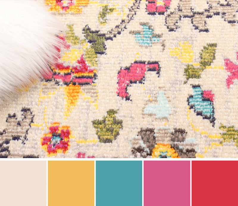 Tapis Traditionnel Rosa 8'0\" x 10'0\" en Ivoire