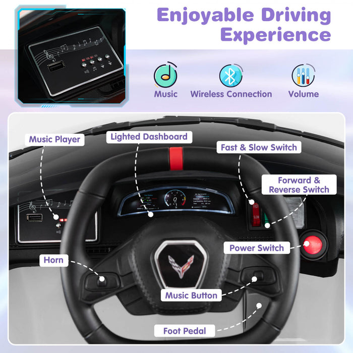 Costway 12v Electrique Enfants Rouler Sur La Voiture Avec Telecommande Sans Fil Connexion Lumieres Blanc
