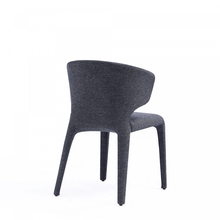Chaise de salle a manger Conrad style milieu du siecle moderne, rembourree, noire – Lot de 4