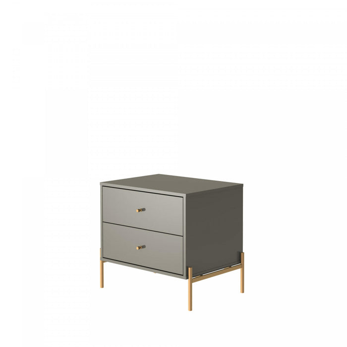Table de nuit Jasper Moderne 25\" en gris sauge (2 tiroirs) - Lot de 2