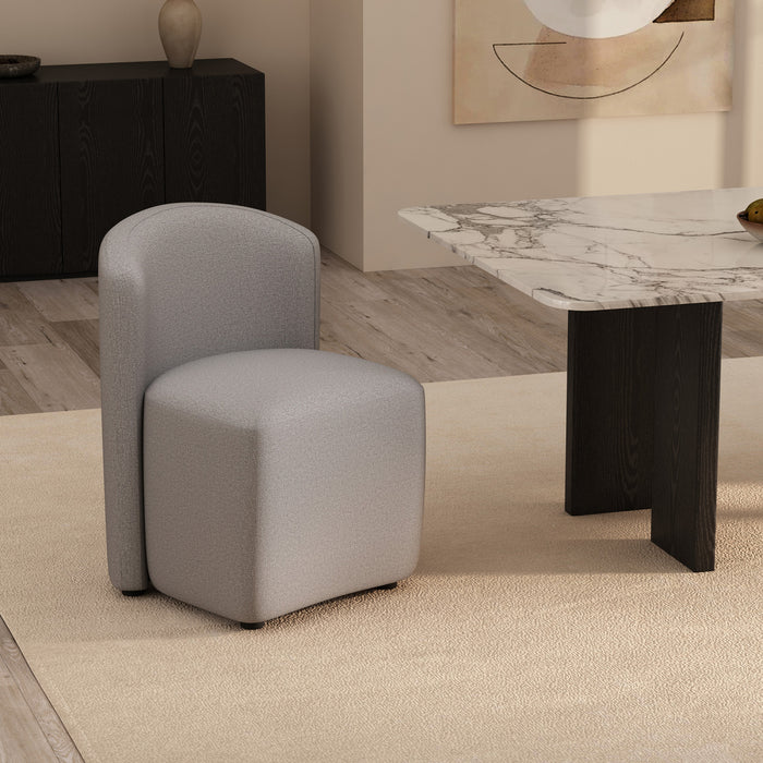 Chaise d’appoint contemporaine moderne Hearth, rembourree, gris clair