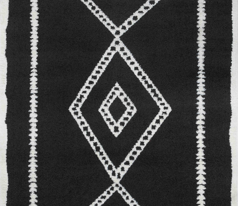 Tapis Contemporain Zelda 2'3\" x 7'6\" en Noir