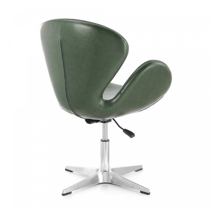 Fauteuil lounge pivotant moderne Raspberry en tissu vert foret - Lot de 2