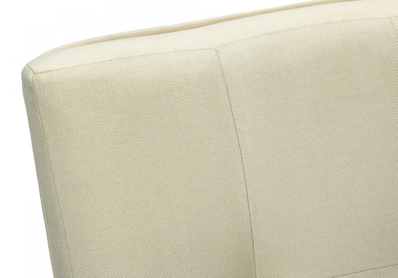 Ensemble de 2 chaises de salle à manger de style transitionnel avec tissu crème et bois massif gris pour la cuisine et la salle à manger