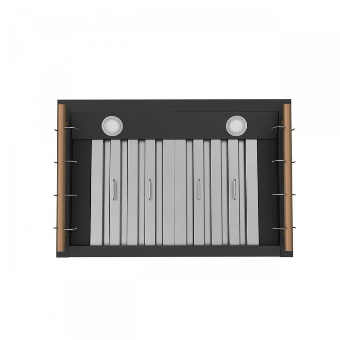 Hotte de cuisiniere murale Venezia de 30 po, noir-FRHWM5503-30BLK
