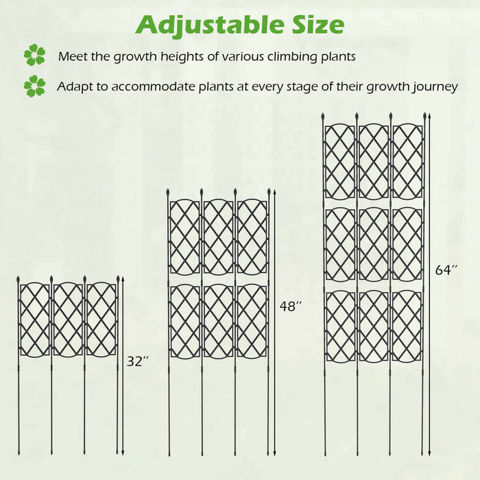 Costway 2 Pcs Trellis De Jardin Pour Les Plantes D'escalade Cadre De Support D'usine Metallique Inoxydable