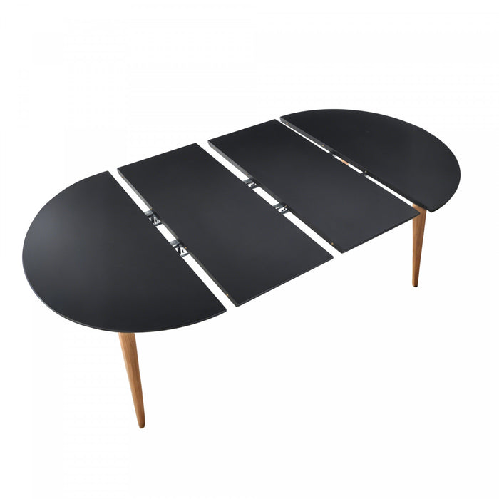 Table a manger gain de place Noah avec rallonge, couleur noire