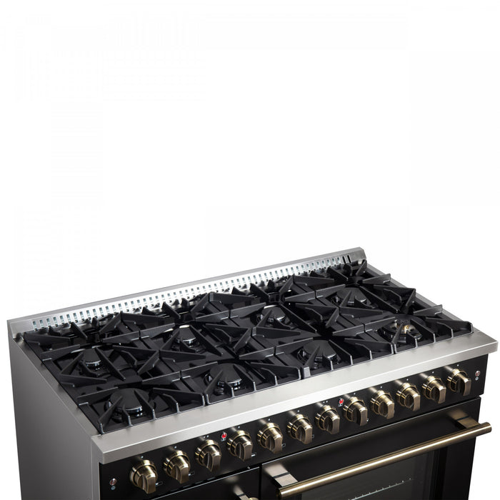 Cuisniniere a combustible Galiano de 48 po, noire, doubles fours de 6,58 pi³ – FFSGS6356-48BLK