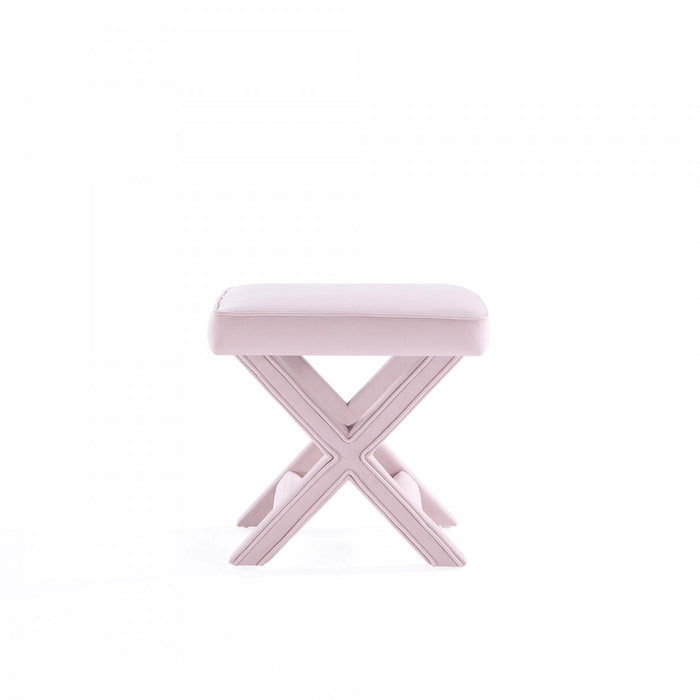 Banc d’appoint Abigail style milieu du siecle moderne en velours rose