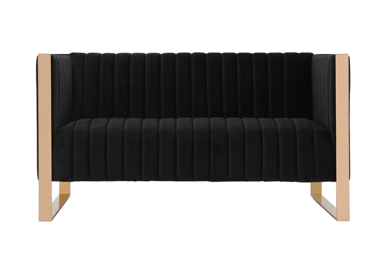 Ensemble de canape 3 pieces Trillium style milieu du siecle moderne en noir