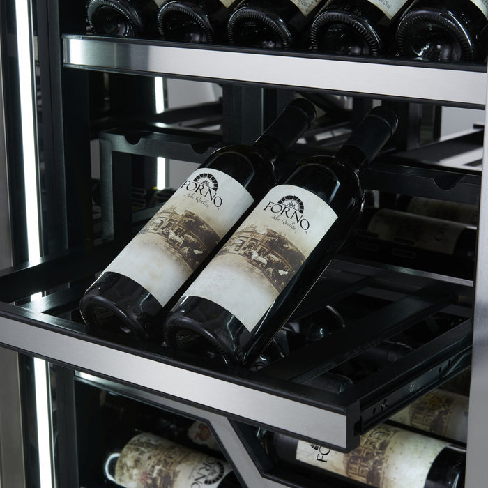 Cave a vin Abruzzo de 48\" double zone, capacite de 102 bouteilles, 24 pi³, en acier inoxydable-FWCDR6611-48S