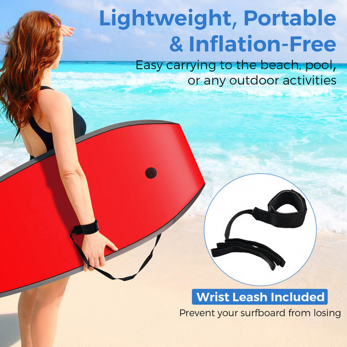 Costway 37\" Body Board Leger Avec Eps Core Xpe Deck Hdpe Fond Croissant Tail Colore