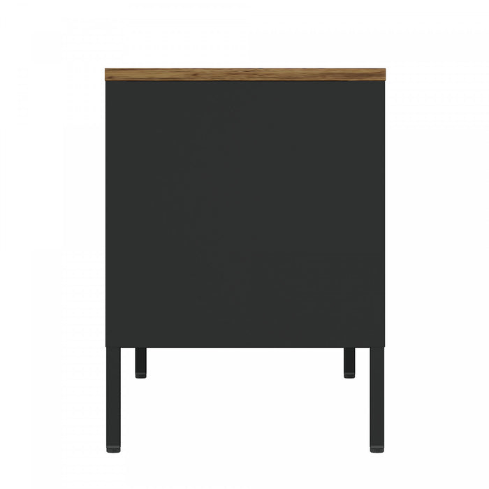 Armoire de rangement moderne Landen 47\" en metal, coloris noir