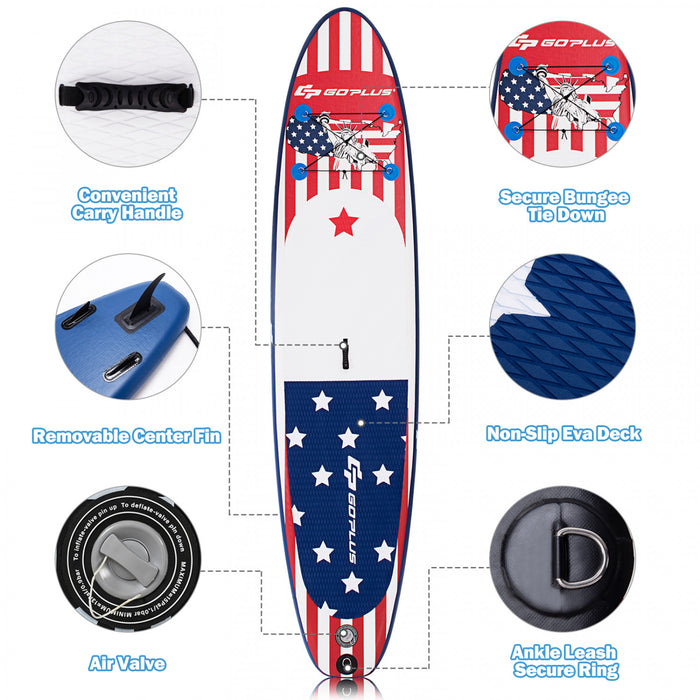 Goplus 11' Gonflable Stand Up Paddle Board Surfboard W/pompe Paddle En Aluminium