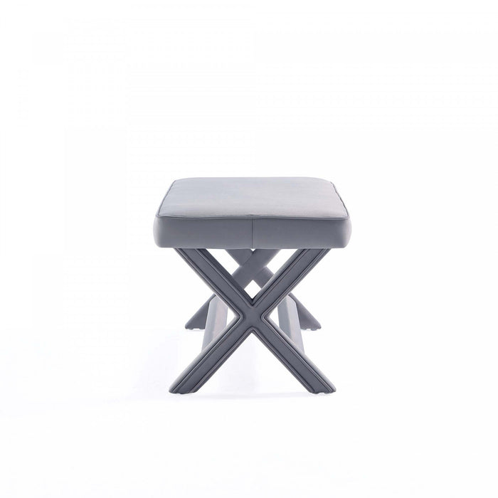 Banc d’appoint Abigail style milieu du siecle moderne en velours gris