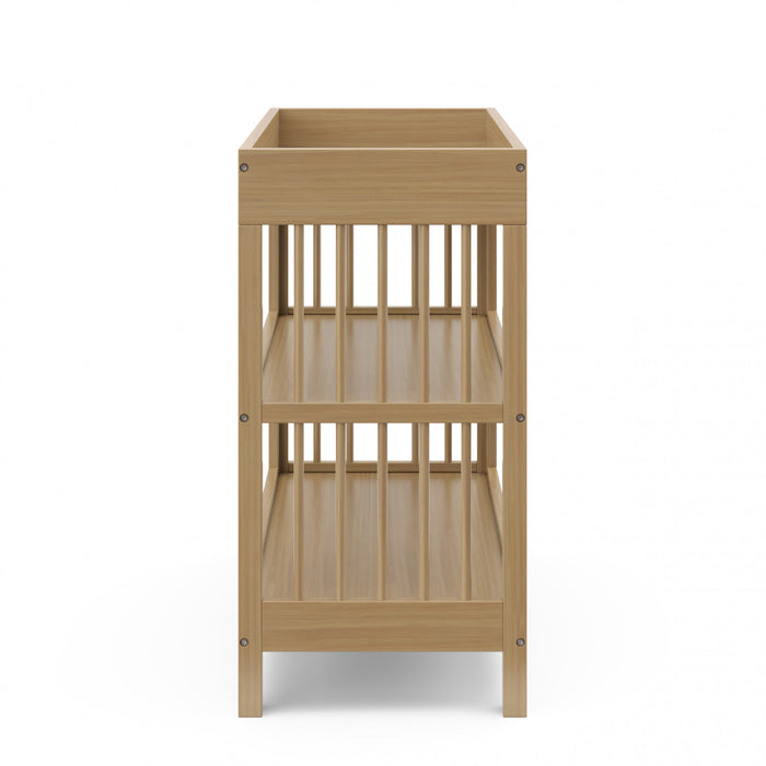 Table a langer Graco Teddi avec matelas a langer resistant a l’eau – Bois flotte