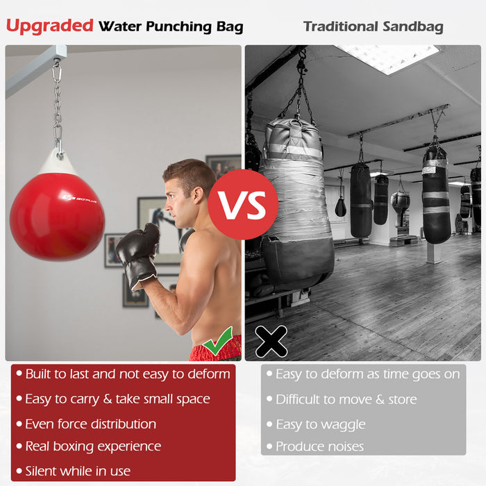 Goplus 18\" 110lbs Eau Lourde Remplie Poinconnage Aqua Formation Sac De Boxe A La Maison Crochet De Gym