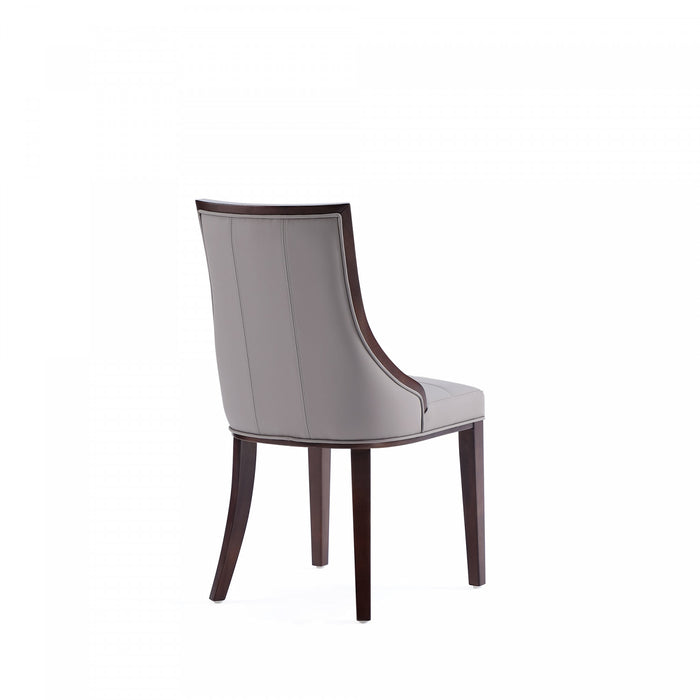 Chaise de salle a manger traditionnelle en bois avec assise rembourree gris Fifth Avenue - Lot de 4