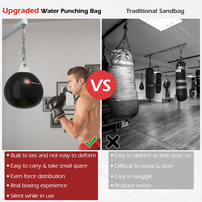 Goplus 18\" 110lbs Eau Lourde Remplie Poinconnage Aqua Formation Sac De Boxe A La Maison Crochet De Gym