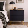 Avira Mid-Century Modern 20" Nightstand in Black (2-Drawer) | Table de nuit Avira style milieu du siecle moderne 20" en noir (2 tiroirs)