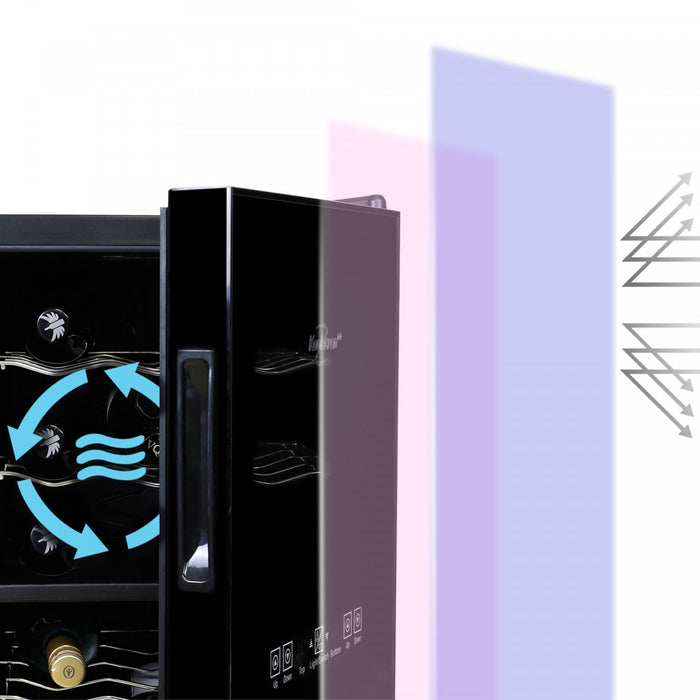 Refroidisseur à vin Koolatron à 2 zones pour 18 bouteilles