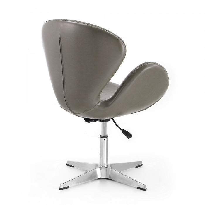 Fauteuil lounge pivotant moderne Raspberry en tissu gris galet - Lot de 2