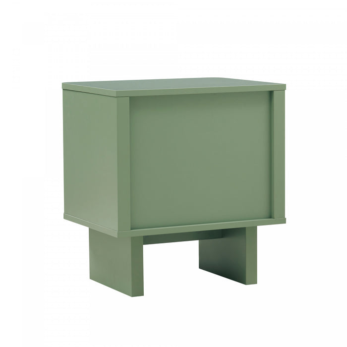 Table de nuit moderne Ella 20\" en vert sauge (1 tiroir) - Lot de 2