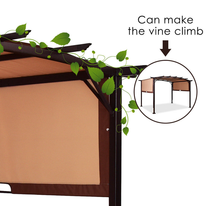 12’ X 9’ Kit Pergola Cadre Metallique Couvert Couvert De Gazebo Abri De Patio