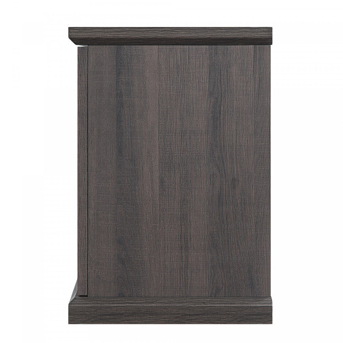 Foyer electrique moderne Franklin style ferme, 2 pieces, noir et brun