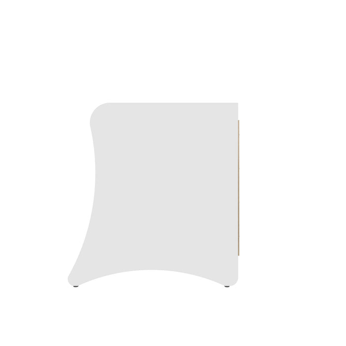 Table de nuit Coney style mid-century moderne 20\" en blanc (2 tiroirs)