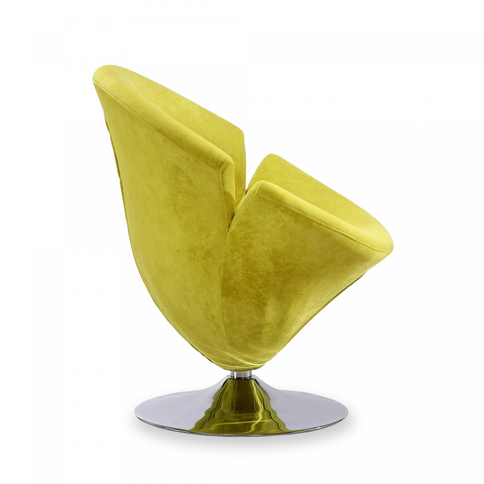 Fauteuil lounge pivotant moderne en velours Tulip vert - Lot de 2