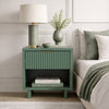 Elara Contemporary 18" Solid Wood Nightstand in Sage Green (1-Drawer) | Table de nuit contemporaine Elara 18" en bois massif vert sauge (1 tiroir)