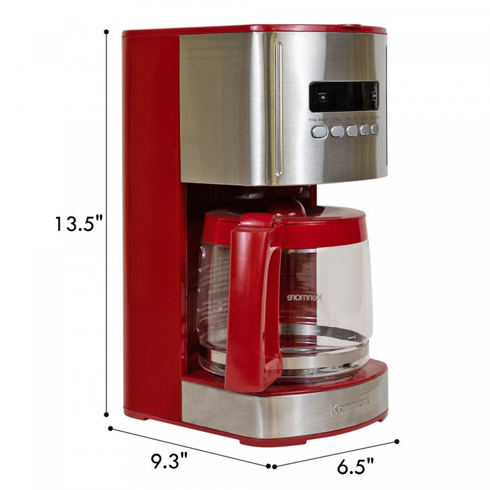 Cafetière programmable Kenmore de 12 tasses, rouge - KKCM12R