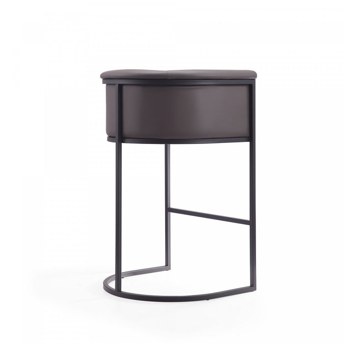 Tabouret de bar rembourre en metal style mid-century moderne Cosmopolitan en graphite - Lot de 2