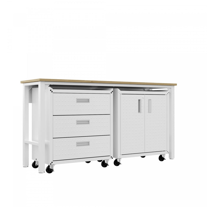 Ensemble de garage moderne Fortress 3 pieces en blanc