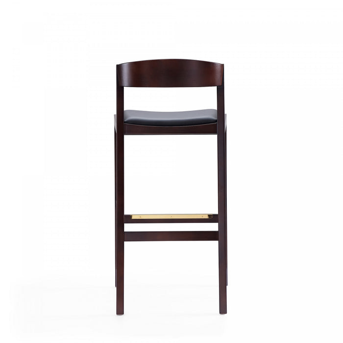 Tabouret de bar en bois rembourre style Klismos mi-siecle moderne noir - Lot de 3