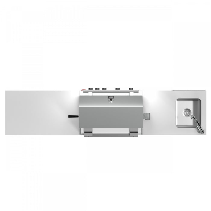 Cuisine d'exterieur Bulnes – BBQ en acier inoxydable de 60 000 BTU et comptoirs blancs – FODKT2506WHT