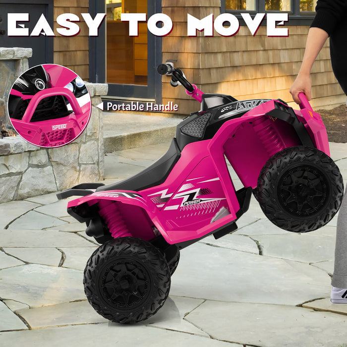 Costway 12v Batterie Alimentee Enfants Rouler Sur Atv Electrique 4 Roues Quad Car Avec Mp3 & Lumiere