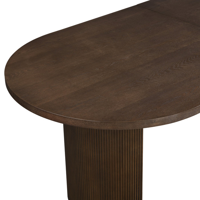 Madison Table a manger ovale en bois massif avec double pietement, noyer